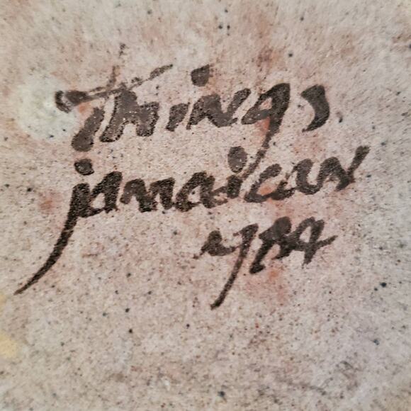 Vintage Things Jamaican 1984 Hand Made Glazed Terracotta Vase - Picture 6 of 6